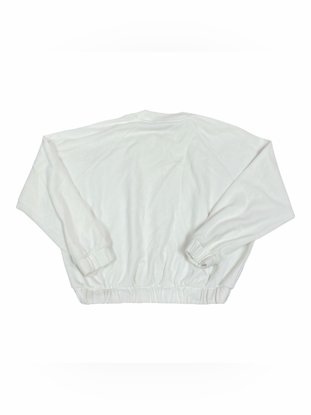 adidas White Women's Cropped Crewneck Sweatshirt with Logo - Picture 4 of 11